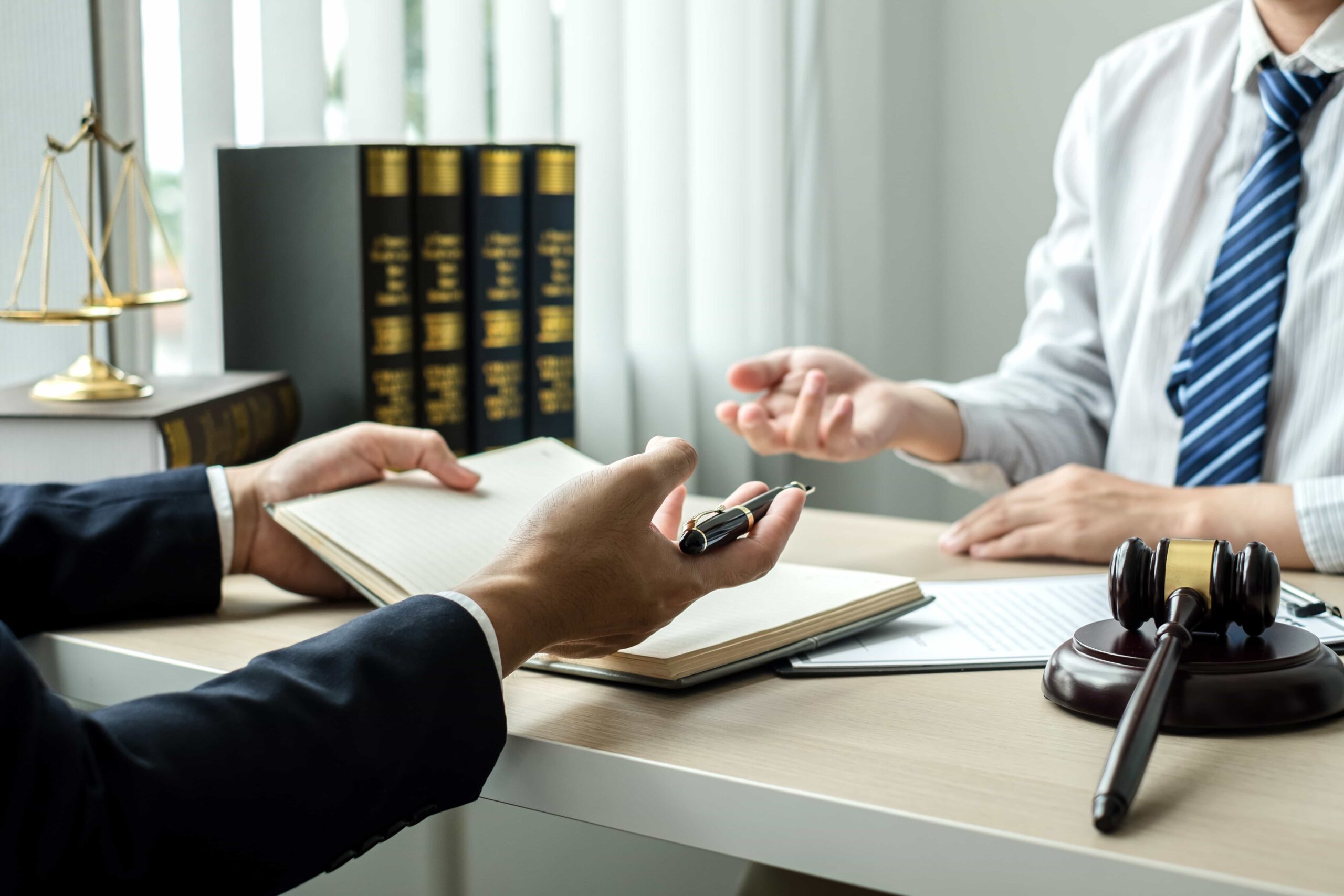 discussing with a lawyer